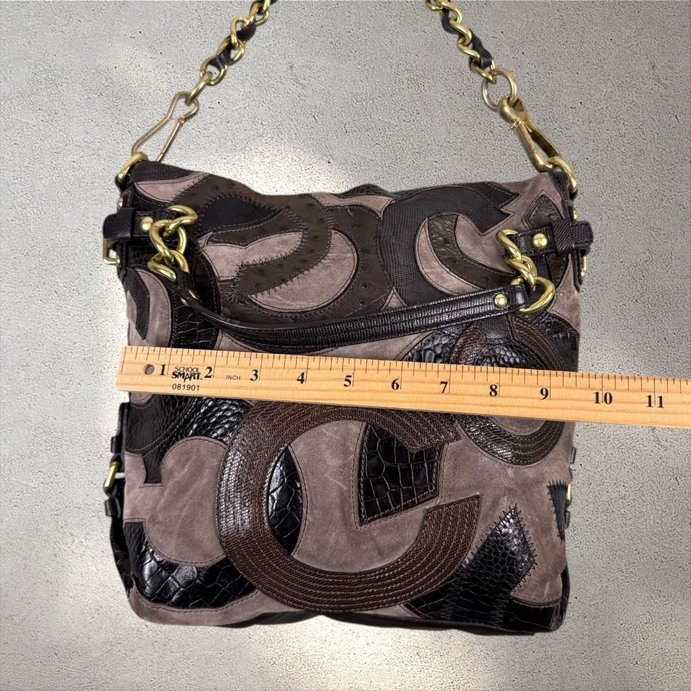 Y2K COACH ❀ LIMITED ED BROOKE #14340 INLAID C SUEDE TAUPE BROWN HOBO HANDBAG ❀ - Picture 8 of 8